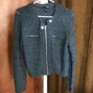 H&M Grey Zip Up Sweater